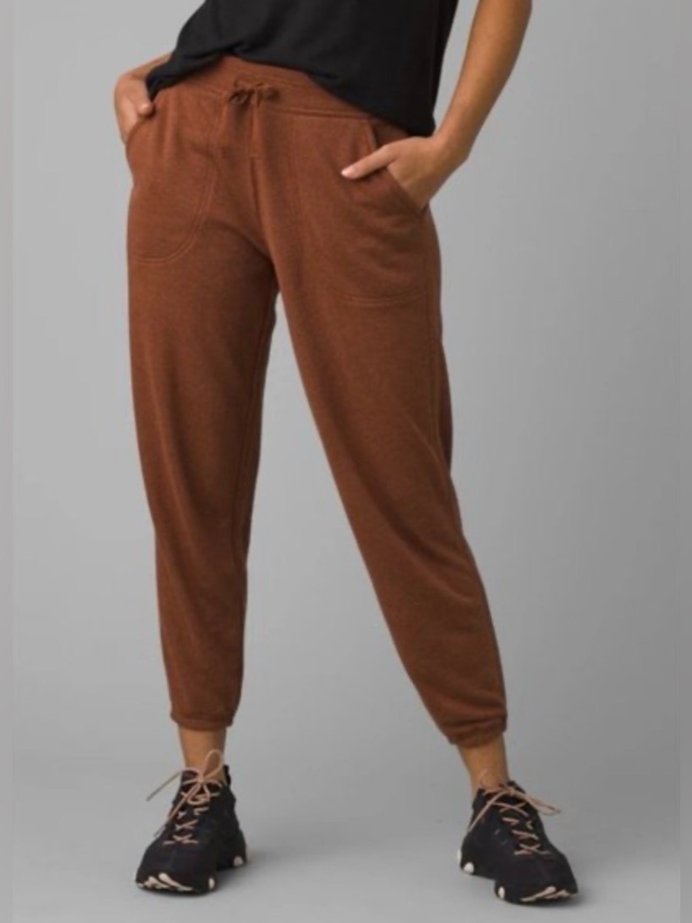Prana Women's Cozy Up Hemp Blend Ankle Active Workout Gym Casual Joggers Brown